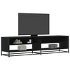 vidaXL TV Cabinet Black Engineered Wood and Metal 71.1 x 15.7 x 18.1 in