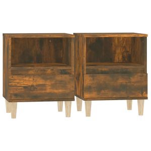 vidaXL Bedside Cabinet Set of 2 Smoked oak