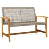 vidaXL Garden Lounge Set Grey and brown PE rattan, solid acacia wood, metal