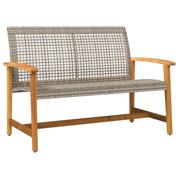 vidaXL Garden Lounge Set Grey and brown PE rattan, solid acacia wood, metal