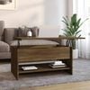 vidaXL Coffee Table Brown Oak Engineered Wood Standard Height Adjustable