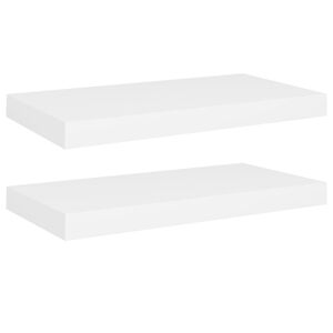 vidaXL Wall Shelf Set of 2 White Honeycomb MDF, metal Medium