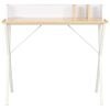 vidaXL Desk White and natural oak Engineered wood Medium Desk