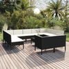 vidaXL Garden Lounge Set Black, Cream white