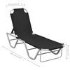 vidaXL Sun Lounger Black and Silver Aluminium, Textilene Standard