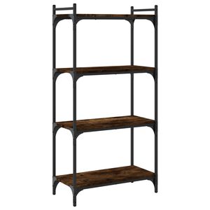 vidaXL Bookcase Smoked oak Engineered wood, metal Medium Adjustable Feet