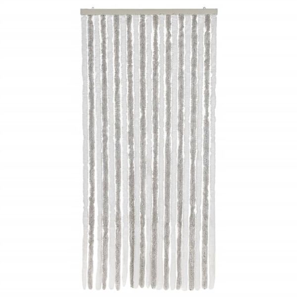vidaXL Fly Curtain Light Grey and White 35.4x86.6" Chenille