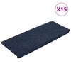 vidaXL Stair Mat Set of 15 Blue Needle felt fabric (95% PES, 5% PP)