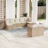 vidaXL Garden Sofa Set Beige PE Rattan Large UV-resistant Materials