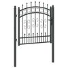 vidaXL Fence Gate with Spear Top Black 40.6" x 39.4" Powder-coated Steel