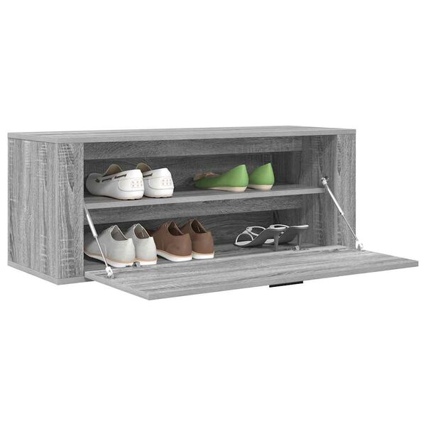 vidaXL Wall Shoe Cabinet Grey Sonoma Engineered wood Medium
