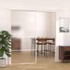 vidaXL Sliding Door Frosted ESG Glass and Aluminum 40.4"x80.7" White