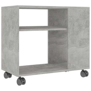 vidaXL Side Table Concrete grey Engineered wood Medium Rollable