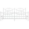 vidaXL Bed Frame White Powder-coated steel Double Bed Frame