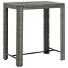 vidaXL Garden Bar Set Gray, Dark Gray PE rattan, steel Medium Footrest