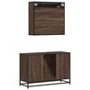 vidaXL Bathroom Furniture Set Brown oak Engineered wood, metal Medium