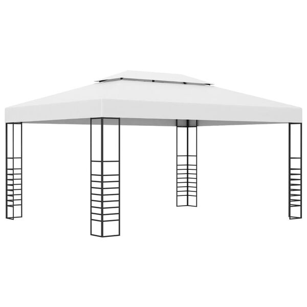 vidaXL Garden Gazebo White Powder-coated steel 13.1 x 9.8 feet Durable