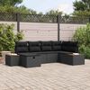 vidaXL Garden Sofa Set with Cushion with Storage Black Poly Rattan