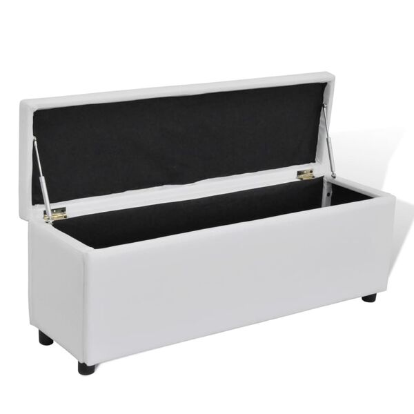 vidaXL Ottoman White PVC: 94%, Cotton: 4%, Polyester: 2% Medium