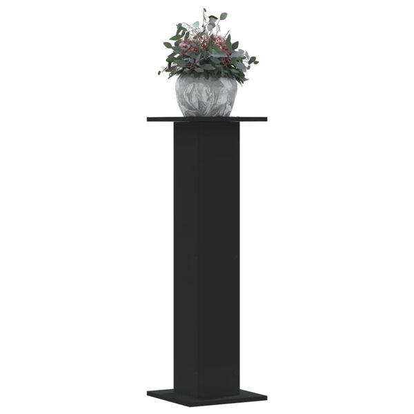 vidaXL Plant Stands 2 pcs Black 11.8x11.8x37.4" Engineered Wood