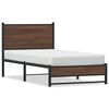 vidaXL Bed Frame Brown oak Steel, Engineered wood Small Single Bed Frame