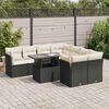 vidaXL Garden Sofa Set Black PE Rattan Large Adjustable Armrests