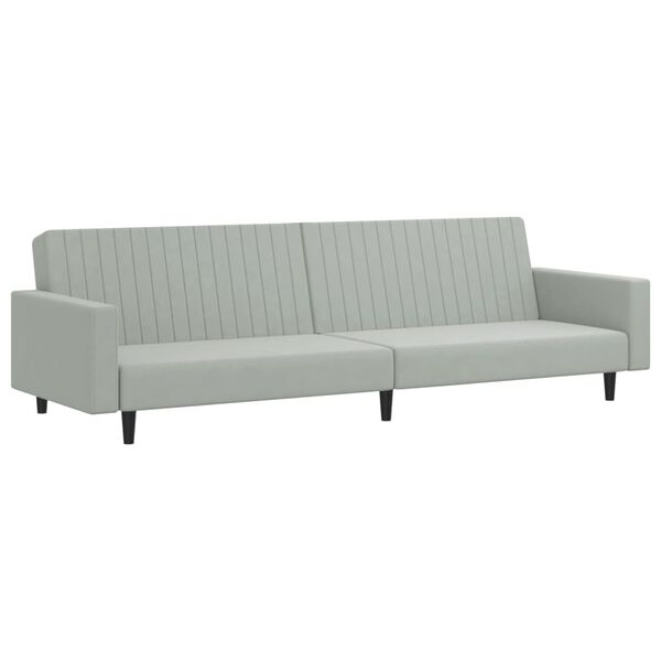 vidaXL Sofa Set Light Gray Velvet (100% polyester), wood, plastic, foam