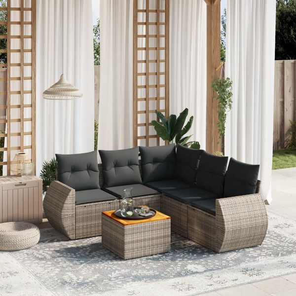 vidaXL Garden Sofa Set Grey PE rattan Large Modular Garden Sofa Set