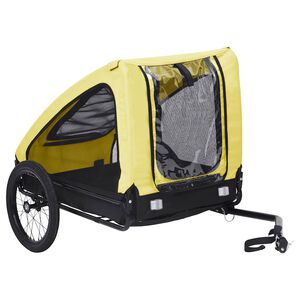 vidaXL Pet Bike Trailer Yellow and black