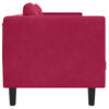 vidaXL Sofa Wine red Velvet (100% polyester), Plywood, Solid wood 2-Seater