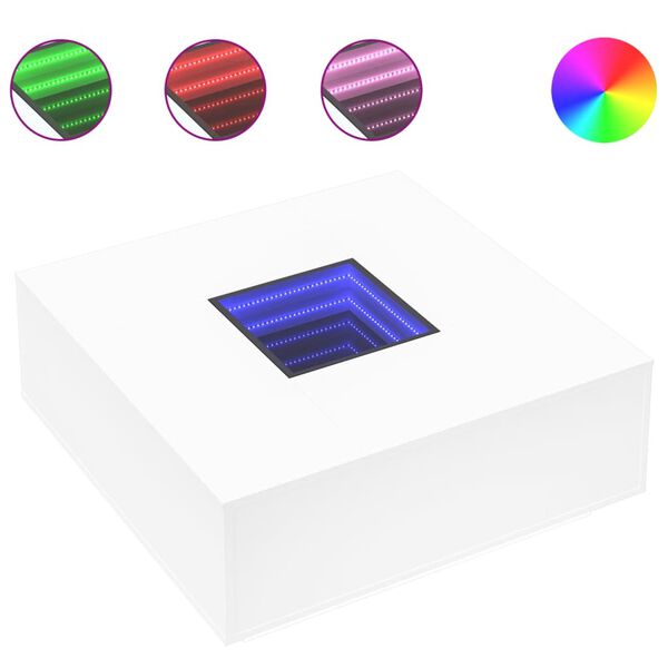 vidaXL Coffee Table White Engineered wood, tempered glass