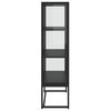 vidaXL Highboard Black Steel, Tempered Glass 31.5x13.8x53.1 in