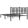 vidaXL Bed Frame Black Powder-Coated Steel Small Double Metal Bed Frame