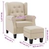 vidaXL Armchair Cream Fabric (100% polyester), plywood, plastic Medium
