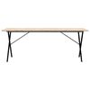 vidaXL Dining Table Natural Pine, Black Solid Pine Wood, Powder-Coated Steel