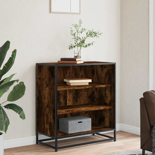 vidaXL Sideboard Smoked Oak Engineered Wood, Metal Medium Sideboard