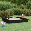 vidaXL Sandbox Black Solid Pine Wood Medium Durable Square Rustic