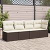 vidaXL Garden Sofa Brown, Cream White
