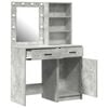 vidaXL Dressing Table Set with LED 2 pcs Concrete Grey Engineered Wood