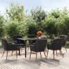 vidaXL Garden Dining Set Black Powder-Coated Steel Large Durable