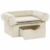 vidaXL Dog Sofa Cream Plush 29.5 in x 19.7 in x 15.0 in Dog Sofa