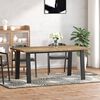 vidaXL Dining Table Brown and black Solid Acacia wood 67 x 35 in