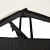 vidaXL Double Sun Lounger with Roof Black 205 x 129 x 200 cm PE rattan