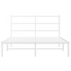 vidaXL Bed Frame White Powder-Coated Steel Full Bed Frame Rectangular