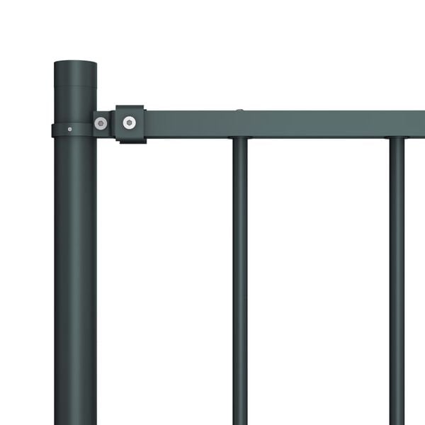 vidaXL Fence Panel with Posts Powder-coated Steel 5.6x4.1' Anthracite