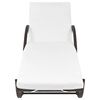 vidaXL Outdoor Bench Brown, Cream White PE Rattan, Powder-coated Steel