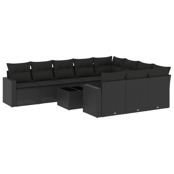 vidaXL Garden Sofa Set Black