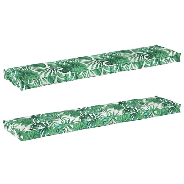 vidaXL Pallet Cushion Set Floral 2 pcs Leaf pattern 180 x 40 x 8 cm