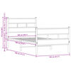 vidaXL Bed Frame Brown Oak Steel Single Bed Frame Rectangular