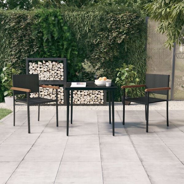 vidaXL Garden Dining Set Black